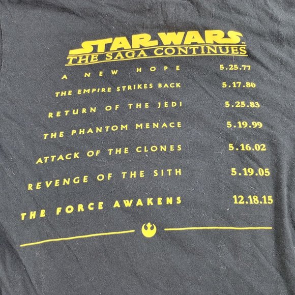 Star Wars The Force Awakens Adults Medium Black Shirt Galaxy Premiere Collection - Picture 3 of 11
